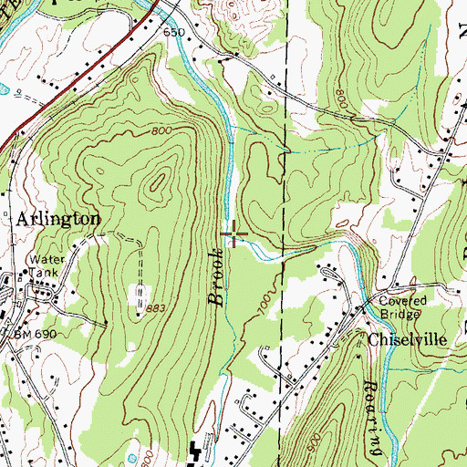 Topographic Map of Roaring Branch, VT