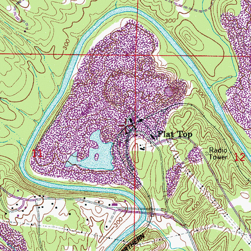 Topographic Map of Flat Top Mine, AL
