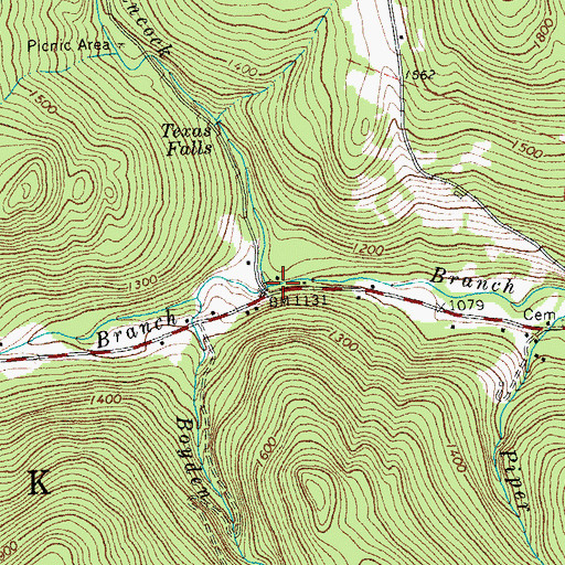 Topographic Map of Robbins Branch, VT