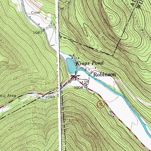 Topographic Map of Robinson, VT
