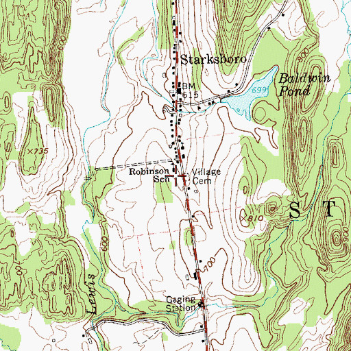 Topographic Map of Robinson Elementary School, VT