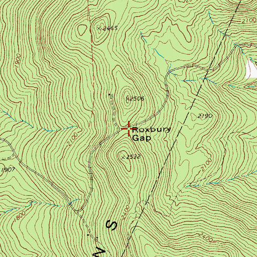Topographic Map of Roxbury Gap, VT