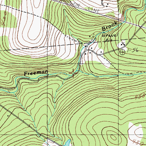 Topographic Map of Russell Brook, VT