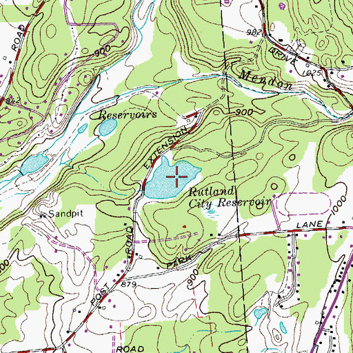 Topographic Map of Rutland City Reservoir, VT