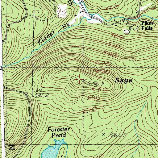 Topographic Map of Sage Hill, VT