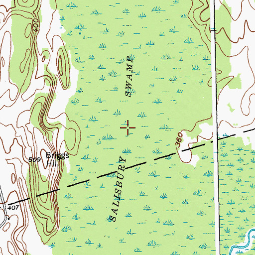 Topographic Map of Salisbury Swamp, VT
