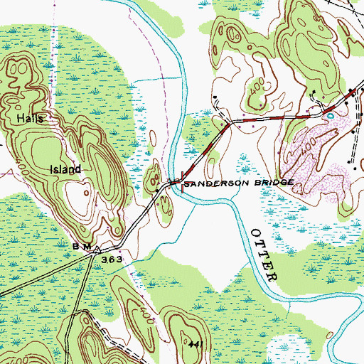 Topographic Map of Sanderson Bridge, VT