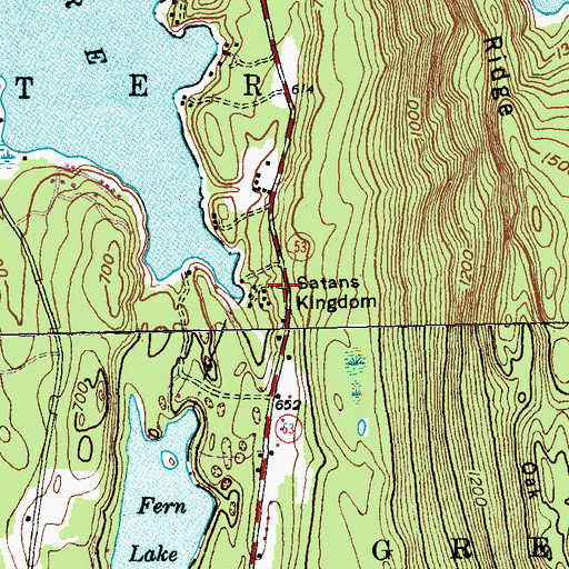 Topographic Map of Satans Kingdom, VT