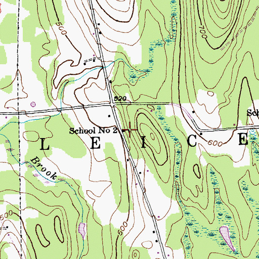 Topographic Map of School Number 2, VT