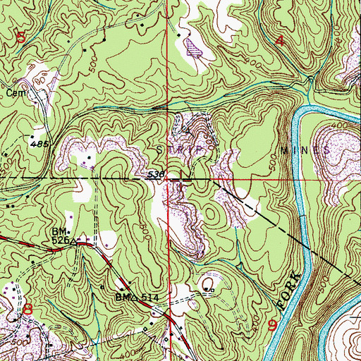 Topographic Map of Majestic Mine, AL