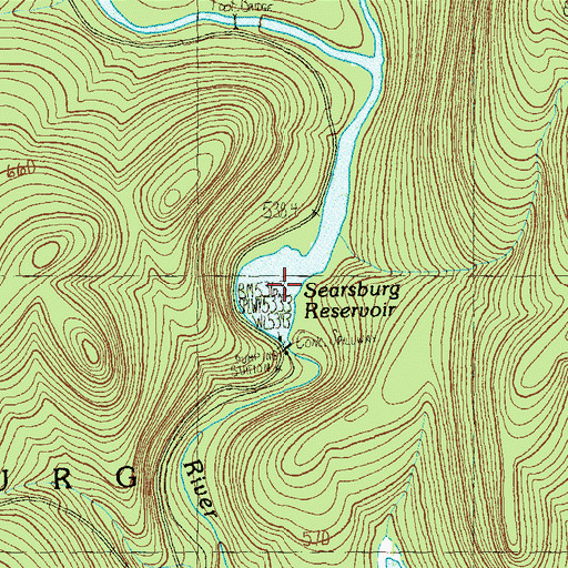 Topographic Map of Searsburg Reservoir, VT