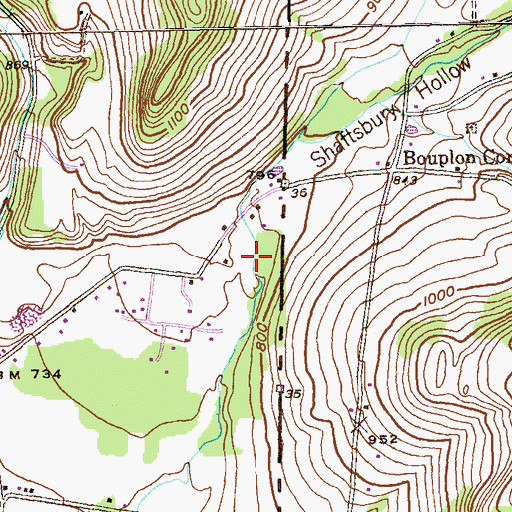 Topographic Map of Shaftsbury Hollow, VT