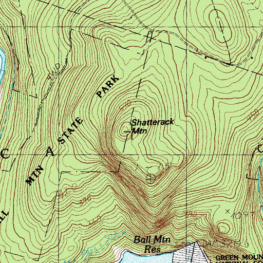 Topographic Map of Shatterack Mountain, VT