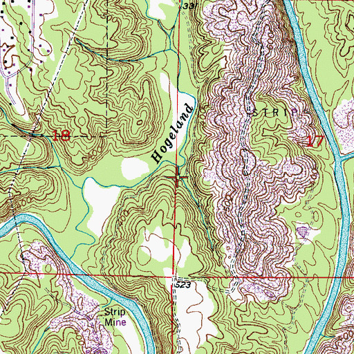 Topographic Map of Langley Number 3 Mine, AL