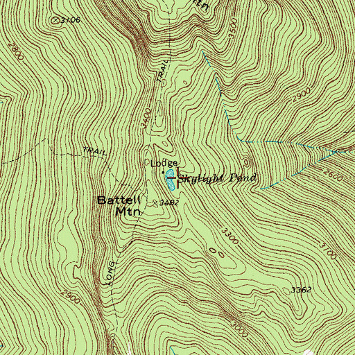 Topographic Map of Skylight Pond, VT