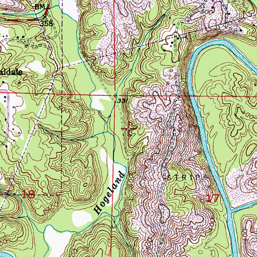 Topographic Map of Langley Mine, AL