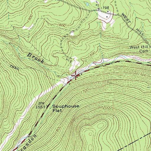 Topographic Map of Smith Brook, VT