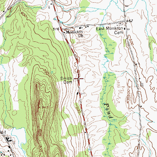 Topographic Map of Smith Cemetery, VT