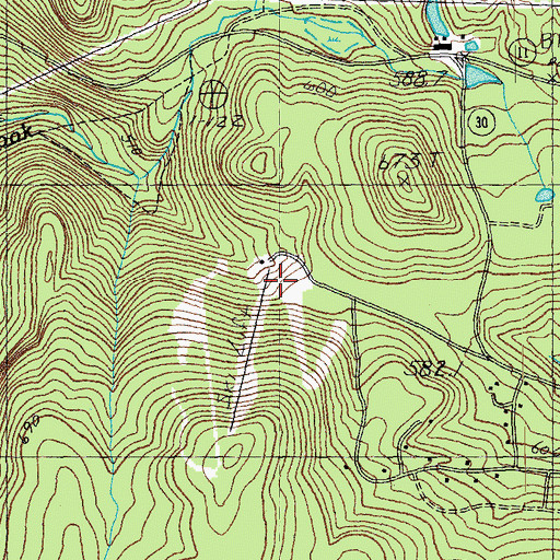Topographic Map of Snow Valley Ski Area (historical), VT