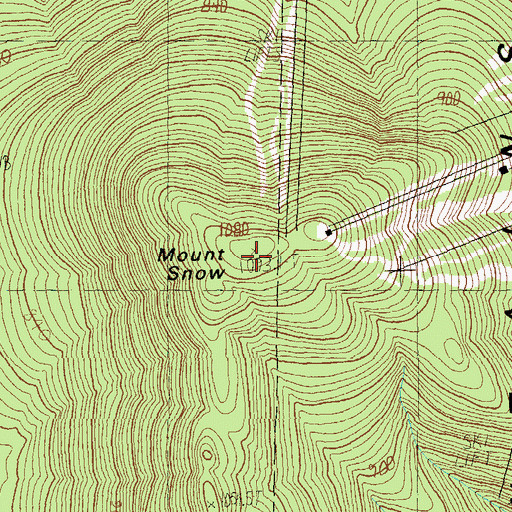 Topographic Map of Mount Snow, VT