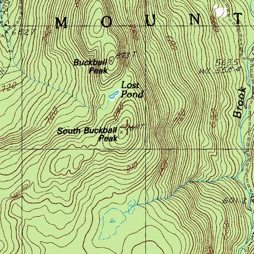 Topographic Map of South Buckball Peak, VT