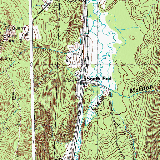 Topographic Map of South End, VT