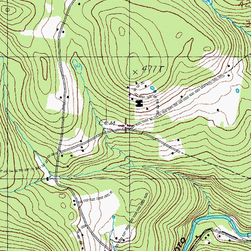 Topographic Map of South Hill Cemetery, VT