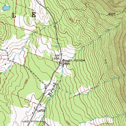 Topographic Map of South Hollow Cemetery, VT