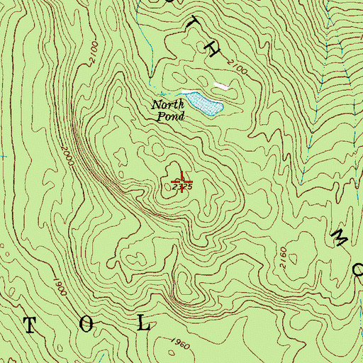 Topographic Map of South Mountain, VT