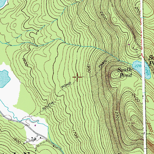 Topographic Map of South Pond Trail, VT