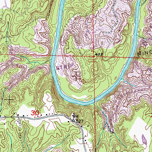 Topographic Map of Gurley Creek Mine, AL