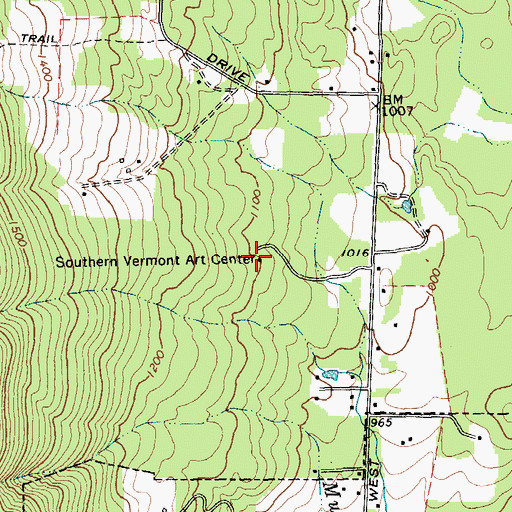 Topographic Map of Southern Vermont Art Center, VT