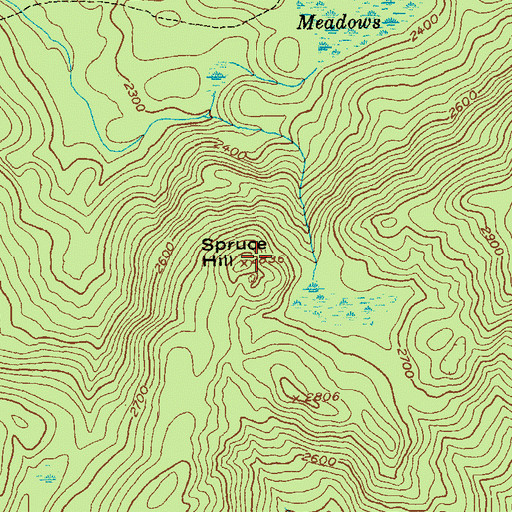 Topographic Map of Spruce Hill, VT