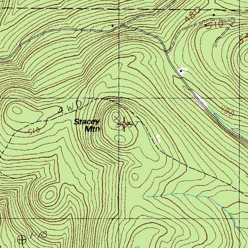 Topographic Map of Stacey Mountain, VT