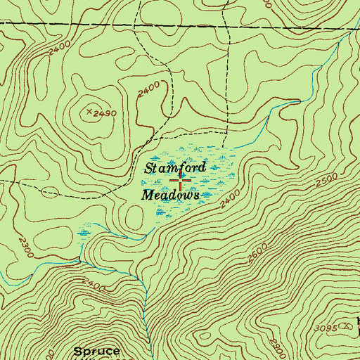 Topographic Map of Stamford Meadows, VT