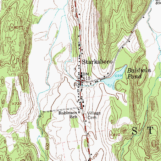 Topographic Map of Starksboro, VT