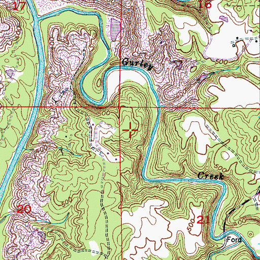 Topographic Map of Gurley Creek Mine, AL