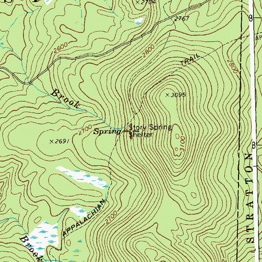 Topographic Map of Story Spring Shelter, VT