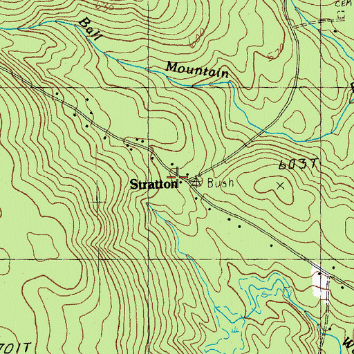 Topographic Map of Stratton, VT