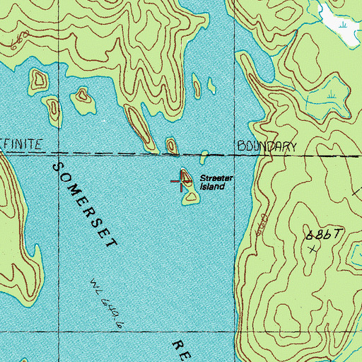 Topographic Map of Streeter Island, VT