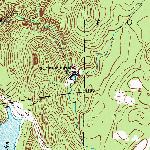 Topographic Map of Sucker Brook Dam, VT