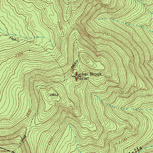 Topographic Map of Sucker Brook Shelter, VT