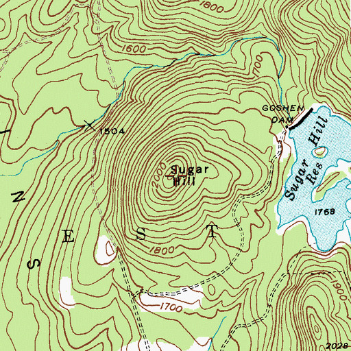 Topographic Map of Sugar Hill, VT