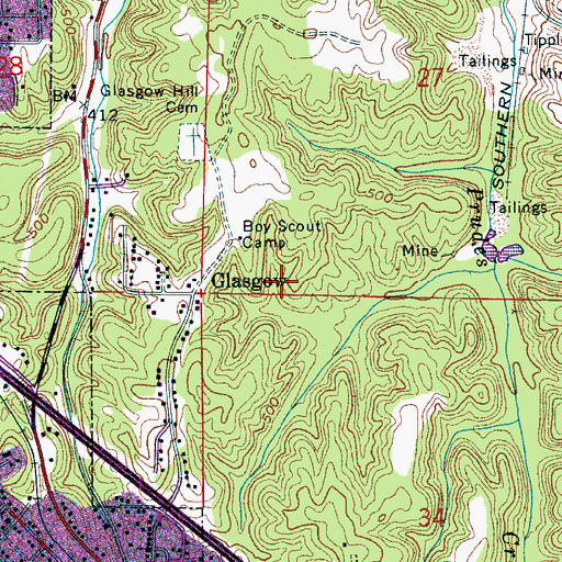 Topographic Map of Reids Mine, AL