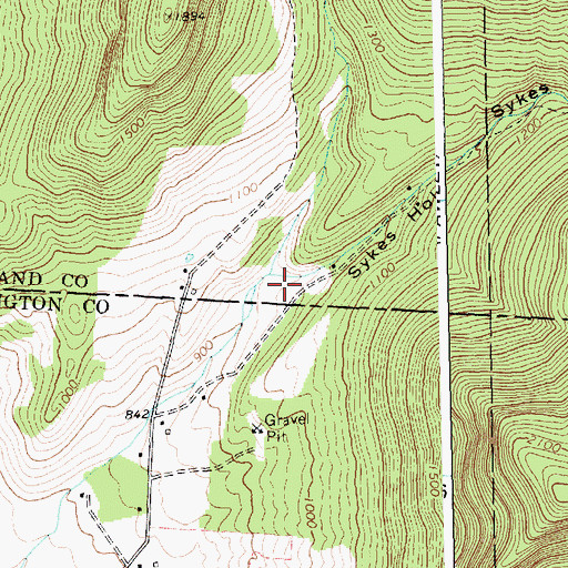 Topographic Map of Sykes Hollow, VT