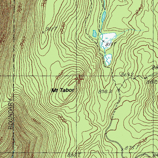 Topographic Map of Mount Tabor, VT