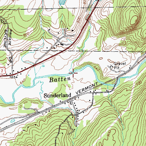 Topographic Map of Tanner Brook, VT