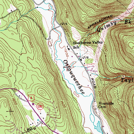 Topographic Map of Taylor Brook, VT