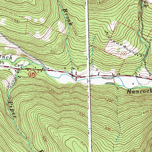 Topographic Map of Taylor Brook, VT