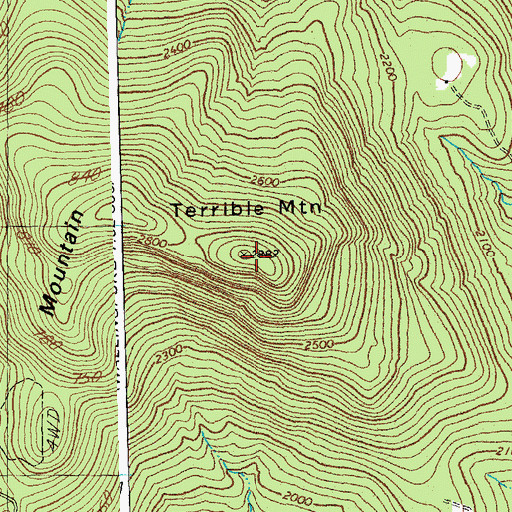 Topographic Map of Terrible Mountain, VT
